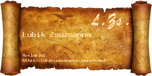 Lubik Zsuzsanna névjegykártya